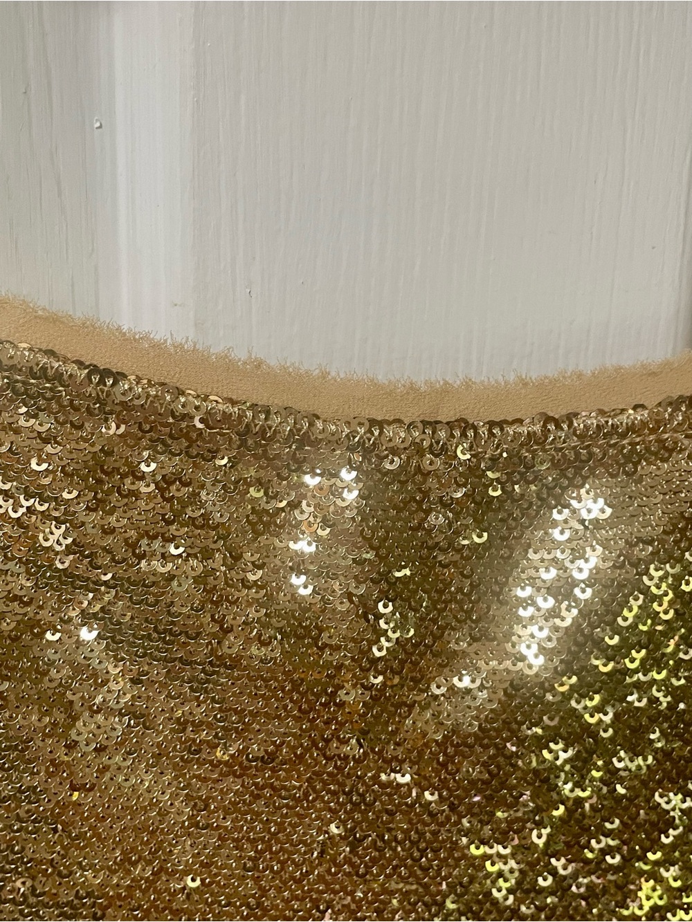 Free People Intimately Dress Medium Mini Sequin Party Cocktail Gold Straps - Picture 7 of 10